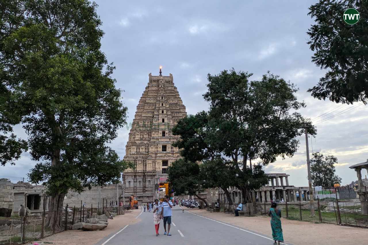 virupaksha temple opposite matanga hill hampi the wander therapy